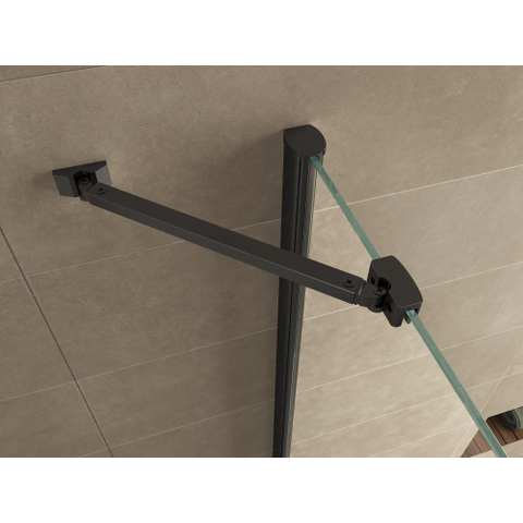 Wiesbaden Salone cabine met 1 draaideur 1000 x 1000 x 2000 x 8 mm nano helder glas/mat zwart SW545131