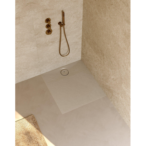 Riho Nuvia Douchevloer - 90x80cm - antibacterieel - purite - pebble grey SW1585115