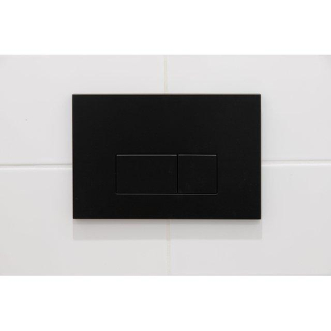 Adema Salina 2.0 Ensemble WC - 48.5x36x32cm - cuvette profonde - sans bride - réservoir encastré QeramiQ - softclose - quickrelease - abattant WC - plaque de commande en plastique noir mat - boutons rectangulaires - blanc SW1474596