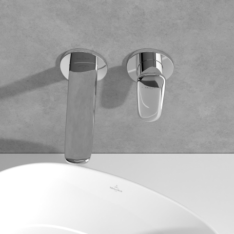 Villeroy & Boch Antao 3 gats wastafelmengkraan - met push open plug - mat zwart SW974155
