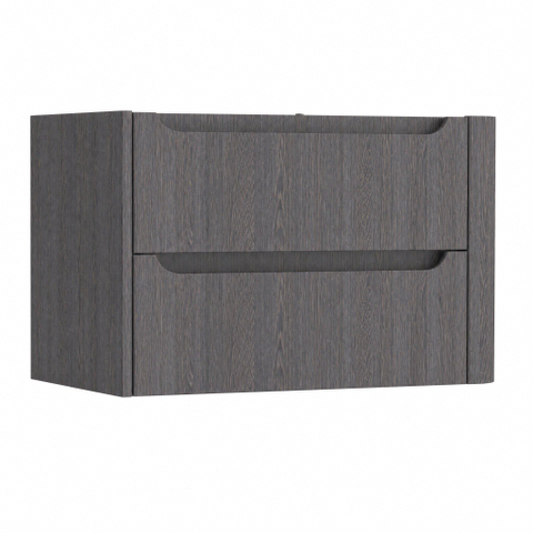 H&R Badmeubelen Juice Wastafelonderkast - 80x45x50cm - rechterhoek afgerond - 2 lades - geïntegreerde greep - Wenge SW1489301