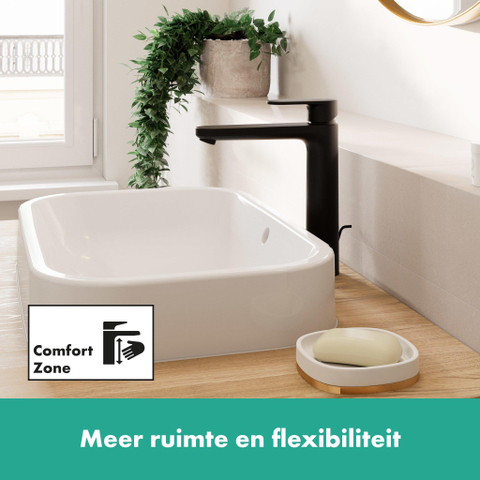 Hansgrohe Vernis Blend Eengreeps wastafelmengkraan - 190 met PopUp - trekwaste - mat zwart SW651526