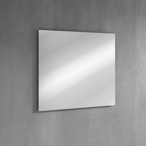 Saniclass Chaci PLUS Meuble de salle de bain - 80x86x46cm - lavabo en céramique blanc - 1 vasque - sans trous de robinet - 3 tiroirs - miroir rectangulaire - noyer (hout) SW1027209