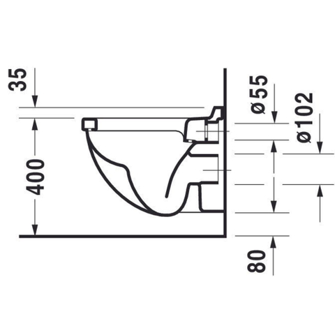 Duravit Starck 3 Wandcloset - 48.5x36cm - diepspoel - zonder zitting - compact - glans wit 0314161