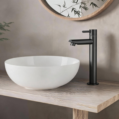 Fortifura Calvi Robinet de lavabo - 23cm - rehaussé - montage sur plan - mat noir SW1476845