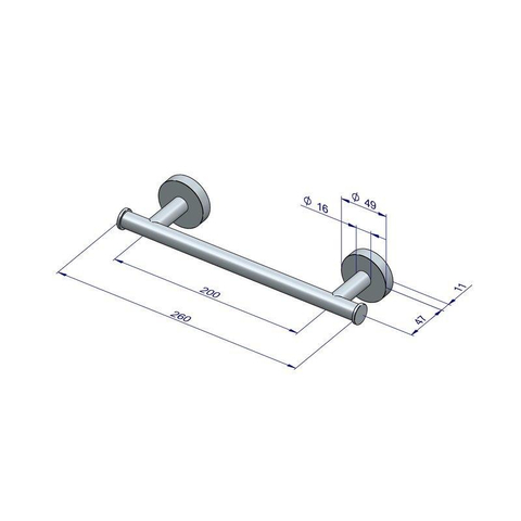 Plieger Como barre porte-serviettes magnétique 260mm brossé SW375353