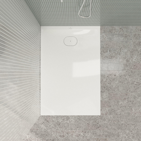 Villeroy & Boch Ecora douchebak - 120x80x3.5cm - afvoer korte zijde - white alpine (wit) SW1558898