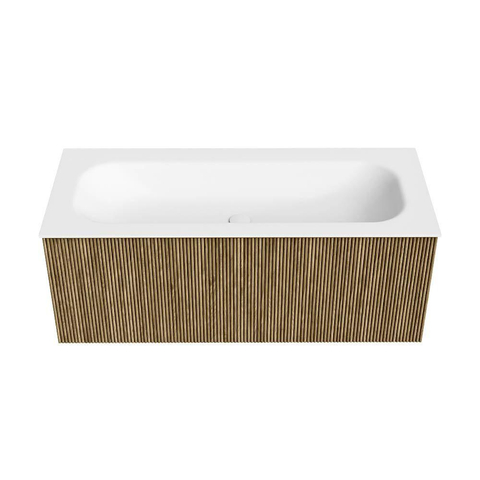 Mondiaz KURVE Ensemble de meubles de salle de bains - 110x46x40cm - 1 tiroir - vasque solid surface - centrale - sans trou de robinet - Dusk SW1414775