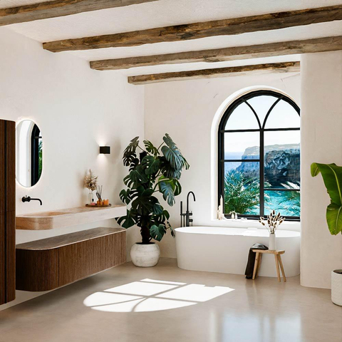 MONDIAZ THOR-DLUX Meuble de salle de bains - 180cm - arrondi gauche + droite - couleur Walnut - 2 tiroirs et 2 portes - Vasque suspendue CLOUD Gauche sans trou de robinet - couleur Saba SW1466315