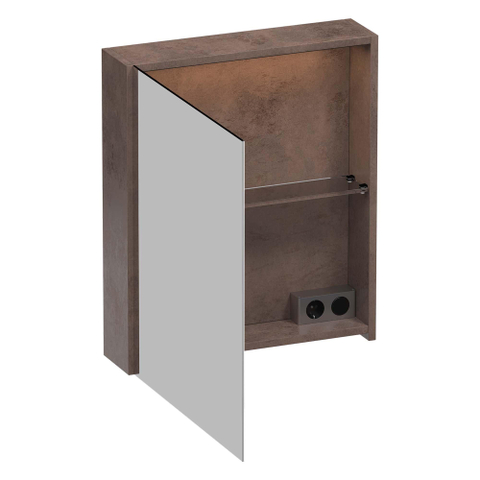 BRAUER Impress Deluxe spiegelkast – 59x70x15 cm – LED-verlichting – linksdraaiende – Erosion SW720936