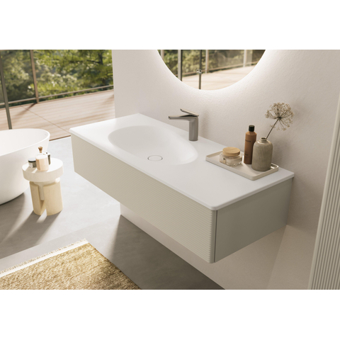 Villeroy & Boch Antao 1 greeps wastafelkraan - 140mm - met push open afvoergarnituur - Brushed Nickel (rvs) SW974161