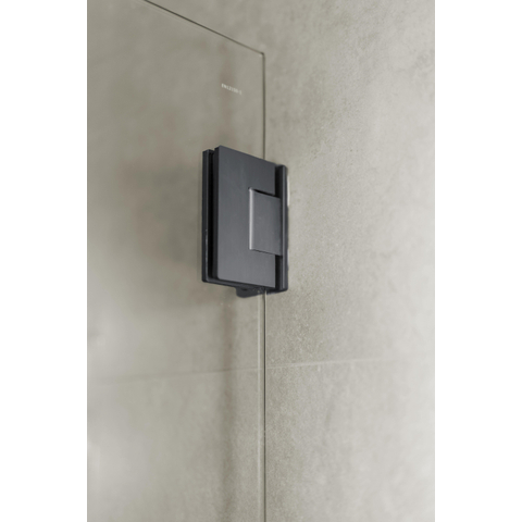 Fortifura Galeria Cabine de douche - 90x100x200cm - scharnières - barre de renfort - poignée plat - verre clair - Gunmetal brossé PVD SW1222466