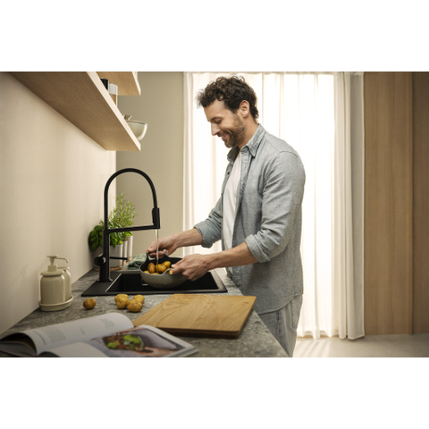 Hansgrohe Talis Select M54 PowderSpray eengreeps keukenkraan Semi-Pro 3jet mat zwart SW1383041