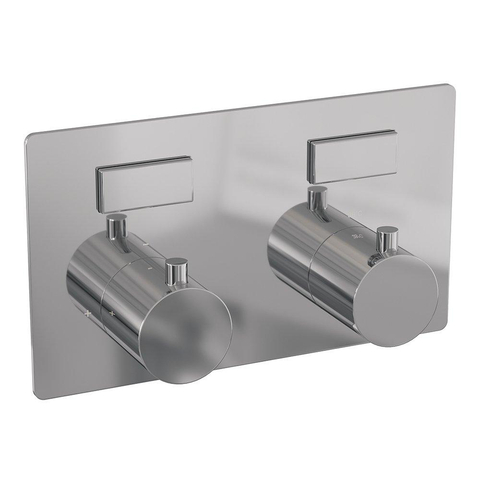 BRAUER Chrome Edition Douche de pluie thermostatique encastrée - boutons-poussoirs - SET 63 - pomme de douche 20cm - bras mural courbé - douchette barre - flexible de douche - barre de douche intégrée - chrome SW925545