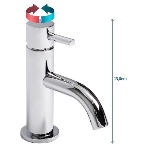 Crosswater MPRO Mike Pro Wastafelkraan - 13.8Cm - met 9.2Cm Uitloop - zonder Waste - hoogglans chroom SW31372