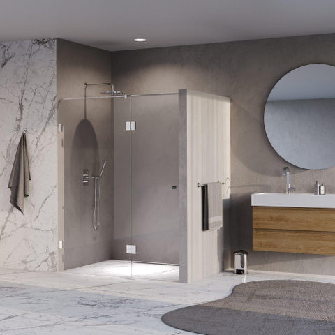 BRAUER Void Carving porte de douche - 150x200cm - porte pivotante 70cm côté verre - chromé SW1418287