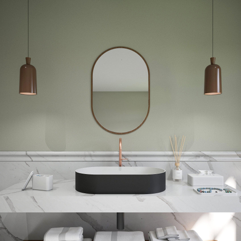 Ideavit Solidthin waskom - 60x35x12.5cm - Solid surface - Ovaal - Mat Zwart SW857496