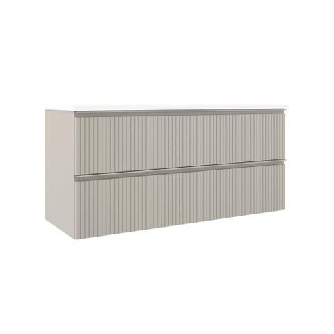 Saniclass Prime meubelset incl basalt topblad en 2x waskom - 120x55x45.9cm - mat cotton (beige) showroommodel SHOW26732