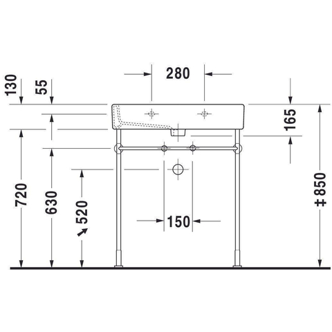 Duravit Vero Meubelwastafel - 70x47cm - met 1 kraangat - met overloop - geslepen - wit SW223283