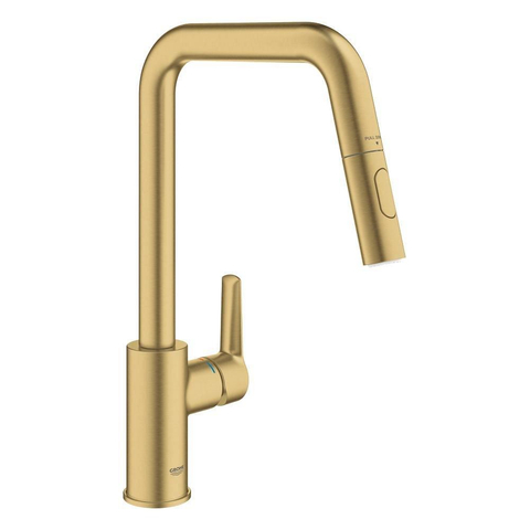 GROHE Start 2021 keukenkraan u-uitloop uittrekbare dual spray - geborsteld cool sunrise (goud) SW1553082