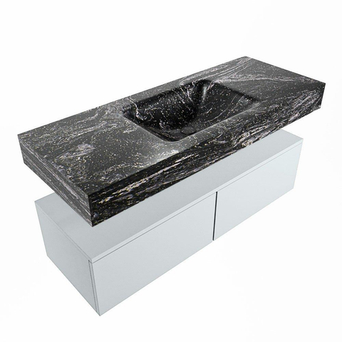 MONDIAZ ALAN - DLUX Badkamermeubelset - 120cm - onderkast - Clay - 2 lades - vrijhangende wastafel - wasbak midden - 0 kraangaten - Lava SW809050