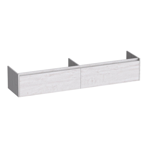 BRAUER Embrace meuble sous-lavabo - 198x35x45.5cm - 2 tiroirs softclose - sans poignées - 2 découpes pour siphon - Forest Seashell SW1200296