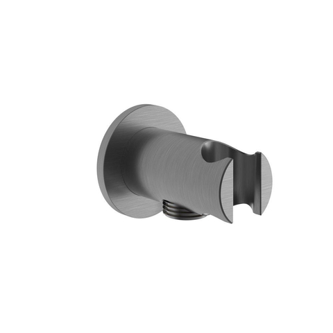 Hotbath Archie Wandsteun - uitlaat - geschikt voor handdouchehouder - PVD - geborsteld gunmetal (antraciet) SW799042