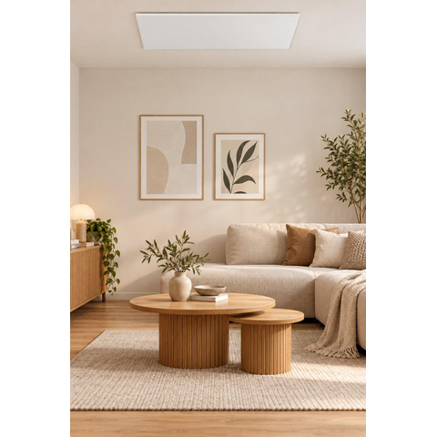 Eurom Mon Soleil Infrarood paneel - 123.7x63.8cm - IP24 - 720watt - wifi - vloer/wand- Horizontaal / Verticaal - metaal wit mat SW999856