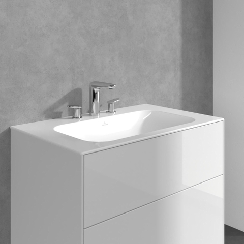 Villeroy & Boch Antao 3 gats wastafelmengkraan - met push open plug - hoogglans chroom SW974134