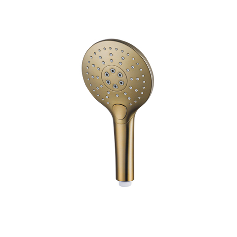 Fortifura Calvi Badkraan - met glijstangset - ronde handdouche - metalen doucheslang - PVD - geborsteld messing (goud) SW968342