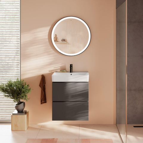 Hansgrohe Xilesa E meubelset 2la 580x470 met Xanuia wastafel 600 SlateMattGrey SW1567303