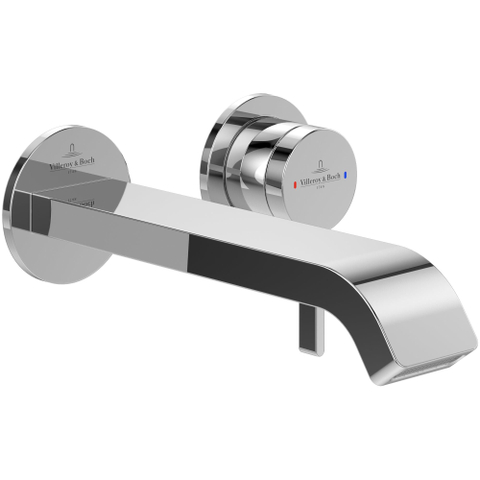 Villeroy & Boch Dawn wastafeluitloop set - zonder pop up afvoergarnituur - wandmontage afbouwdeel - hoogglans chroom SW974321