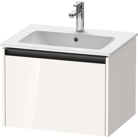 Duravit Ketho.2 Wastafelonderbouwkast - met 1 lade - 61x48x44cm - met greep antraciet - hoogglans wit SW772322