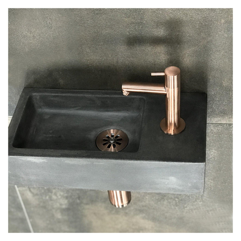 Differnz Hura Set lave-mains avec robinet droit cuivre rose Béton SW285492