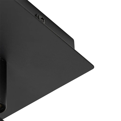 QAZQA Ducha Plafonnier de salle de bains - 10x10cm - 1 spot - IP44 - carré - noir mat SW1187256
