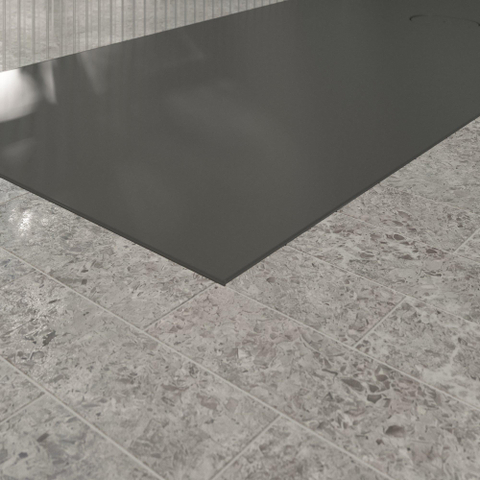 Villeroy & Boch Ecora douchebak - 180x80x4.5cm - afvoer korte zijde - anthracite (antraciet) SW1558873