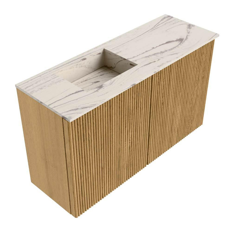 Mondiaz JOYA-DLUX Meuble de toilette 70cm - couleur Chêne - Vasque FAYE position Gauche Sans trou de robinet couleur Nata SW1424004