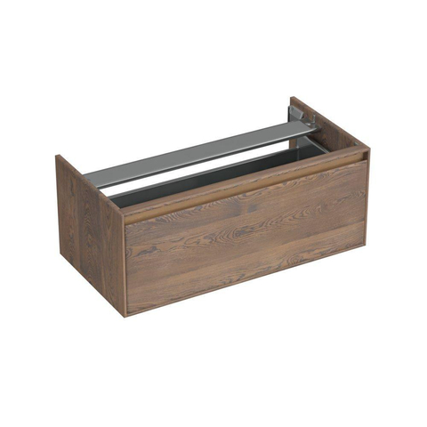 Forzalaqua Reno 2.0 meuble sous-lavabo 100x51x40cm avec 1 tiroir sans poignée à fermeture douce Chêne massif Havanna SW492330