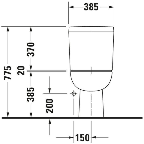 Duravit D-code Duoblokpot - diepspoel - met AO - 35.5x65cm - inclusief bevestiging - zonder reservoir - wit SW69725
