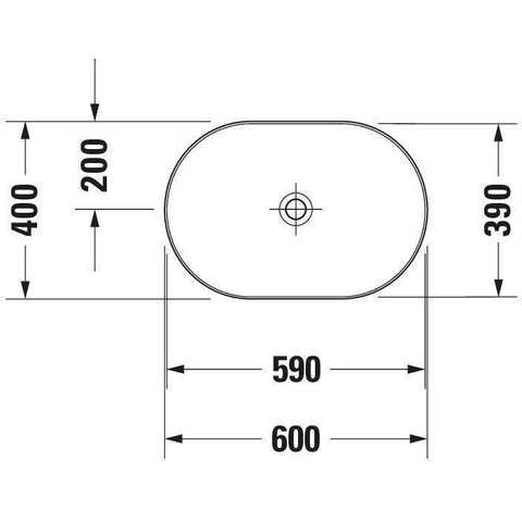 Duravit Luv Opzetwastafel - 60x40cm - zonder kraangat - geslepen - mat/glans wit SW527100