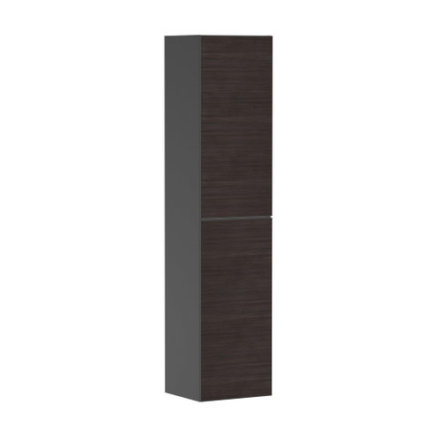 Hansgrohe Xevolos E Armoire haute - 176x40x37cm - 2 portes - façade dark oak - push to open - charnière à gauche - slate matt grey SW995445