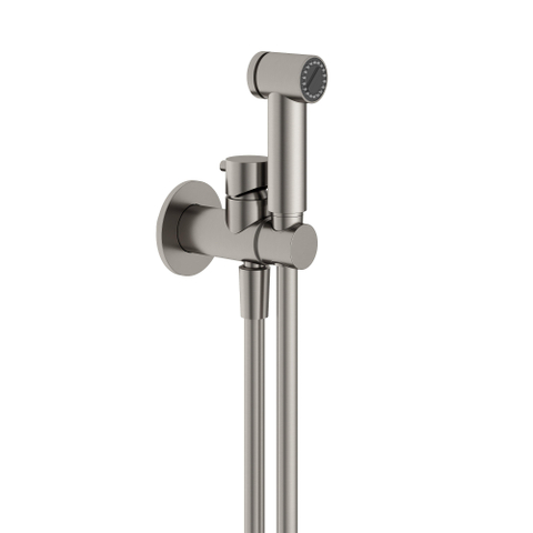Hotbath Mate Knijphanddoucheset - met doucheslang - 1 mtr - houder - met mengkraan GN - geborsteld nikkel (RVS) SW1245463