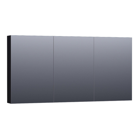 BRAUER Impress spiegelkast – 139x70x15 cm – 3 deuren, dubbelzijdige spiegeldeuren – Zwart mat SW392995