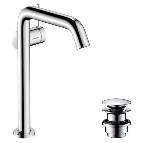Hansgrohe Tecturis s Eengreeps wastafelkraan - 240 Fine - coolstart - voor waskommen - met afvoerplug - hoogglans chroom SW918721