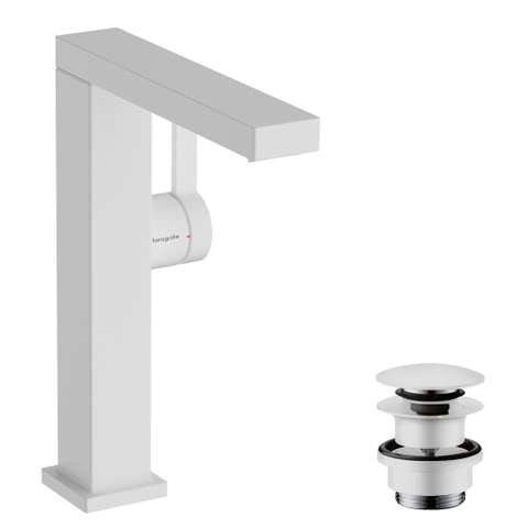 Hansgrohe Tecturis E 1 greeps wastafelkraan - 210 Fine - coolstart - draaibare uitloop en PushOpen - mat wit SW918623