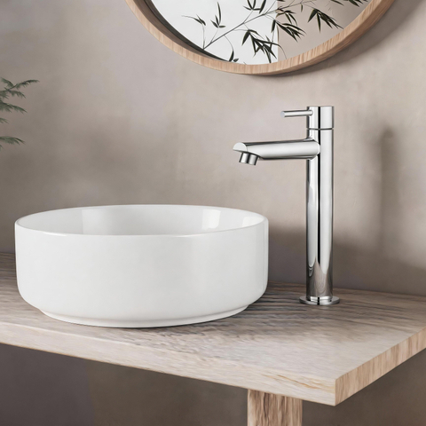 Fortifura Calvi Robinet de lavabo - 23cm - rehaussé - montage sur plan - chrome SW1476843