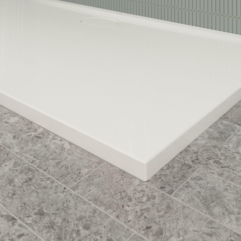 Villeroy & Boch Ecora douchebak - 160x90x3.5cm - afvoer lange zijde - white alpine (wit) SW1558884
