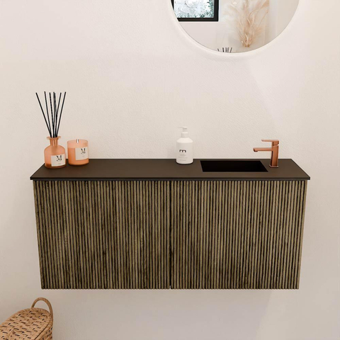 Mondiaz JOYA 90cm meuble de salle de bains - couleur Dusk - Vasque FAYE position Droite 1 trou de robinet couleur Urban. SW1421662