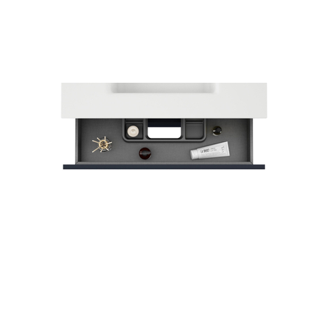 Saniclass Chaci PLUS Meuble bas de salle de bains - 80x86x46cm - 3 tiroirs - Poignée intégrée - MDF - noir mat SW1212798