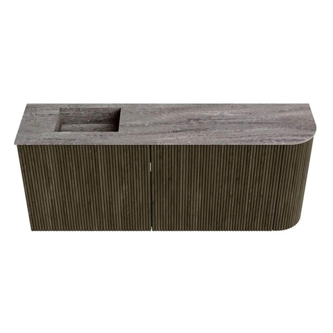 Mondiaz JOYA-DLUX 101.6cm toiletmeubel - ronding rechts kleur Shadow - Wastafel FAYE positie Links 1 kraangat kleur Oza. SW1425074
